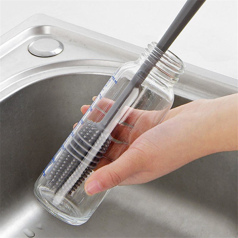 Silicone Bottle Brush Cup Scrubber Glass Cleaner Kitchen Cleaning Tool - 图片 12