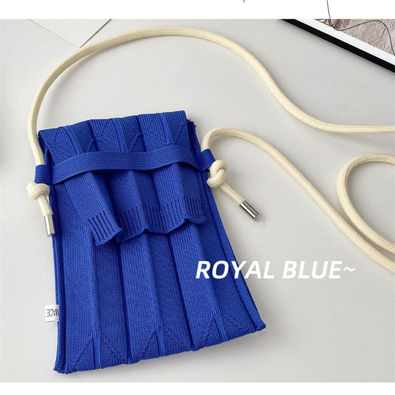 Fashion Knitting Small Crossbody Bags Women Organ Pleated Mini Shoulder Messenger Bag Ladies Foldable Long Straps Phone Purse - 图片 24