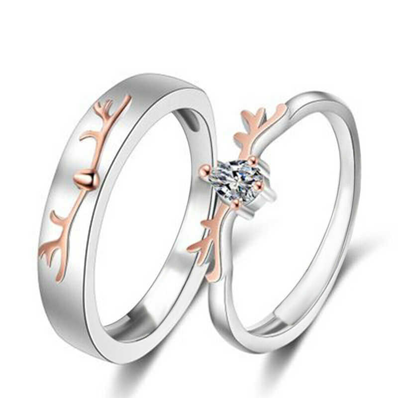 Gorgeous 925 Silver Wedding Couple Rings Jewelry White Sapphire Ring Size 6-10 - 图片 3