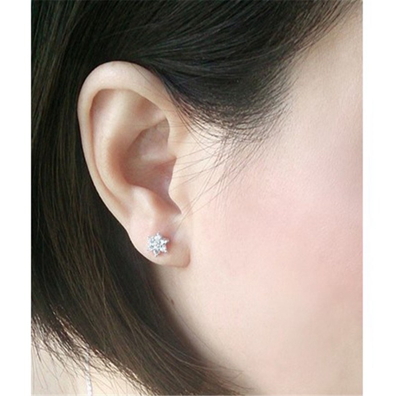 Snowflake Stud Earrings Pendant Necklace Womens Jewellery UK