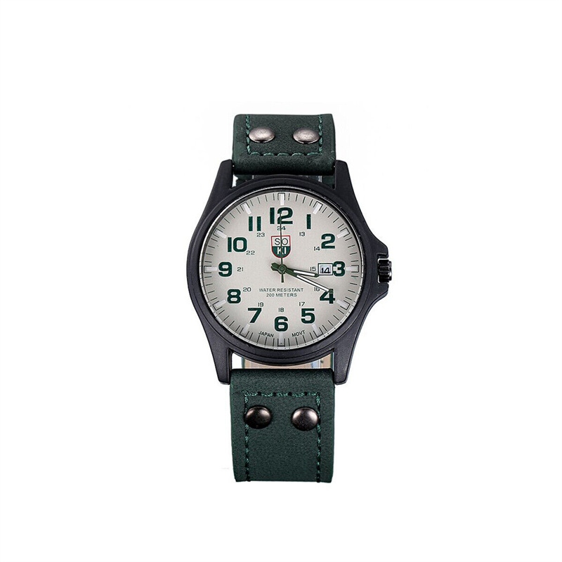 Men’s Military Leather Date Quartz Analog Army Casual Dress Wrist Watches UK - 图片 13