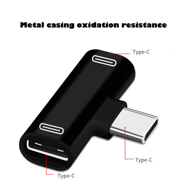 2 in1 Dual USB-C Type C Splitter Adapter to Headphone and Charger For Android - 图片 20