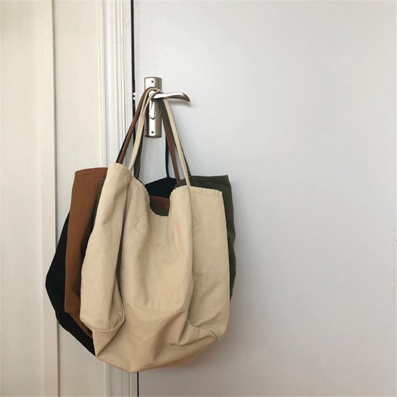 Large Capacity Women Lady Canvas Tote Shoulder Bags Durable Eco Shopping Handbag - 图片 18