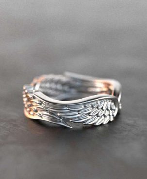 Gorgeous Angel Wings Women Wedding Rings 925 Silver Jewelry Ring Size 6-10