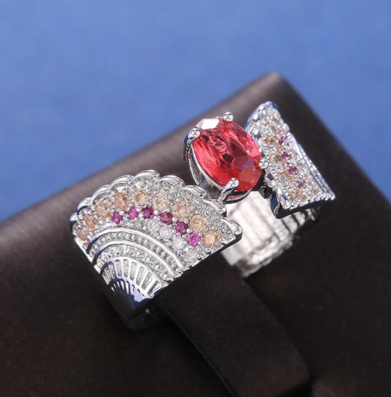 Gorgeous 925 Silver Ruby Oval Cut Ruby Jewelry Women Wedding Rings Size 6-10 - 图片 4