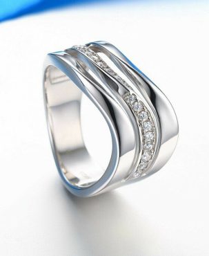 Fashion 925 Silver Wedding Rings Women Jewelry White Sapphire Rings Sz 6-10