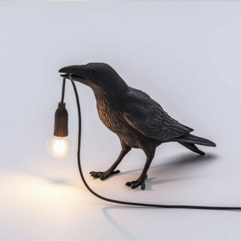Seletti Bird Table Lamps Resin Crow Desk Lamp Bedroom Wall Sconce Light UK PLUG