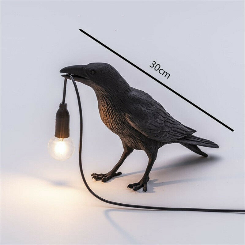 Seletti Bird Table Lamps Resin Crow Desk Lamp Bedroom Wall Sconce Light UK PLUG - 图片 6