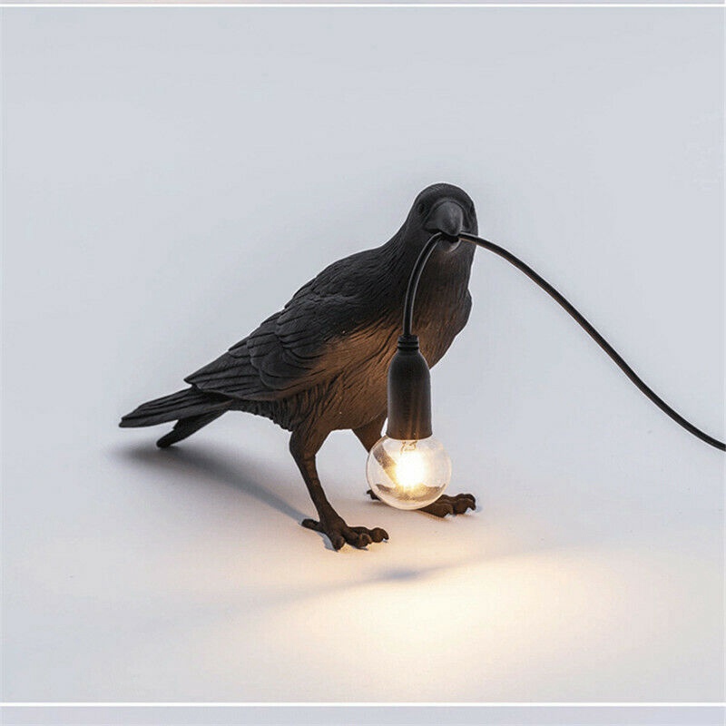 Seletti Bird Table Lamps Resin Crow Desk Lamp Bedroom Wall Sconce Light UK PLUG - 图片 8