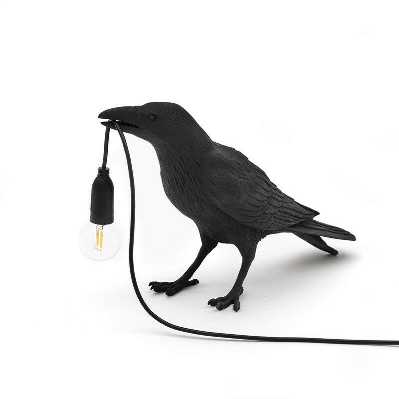 Seletti Bird Table Lamps Resin Crow Desk Lamp Bedroom Wall Sconce Light UK PLUG - 图片 10