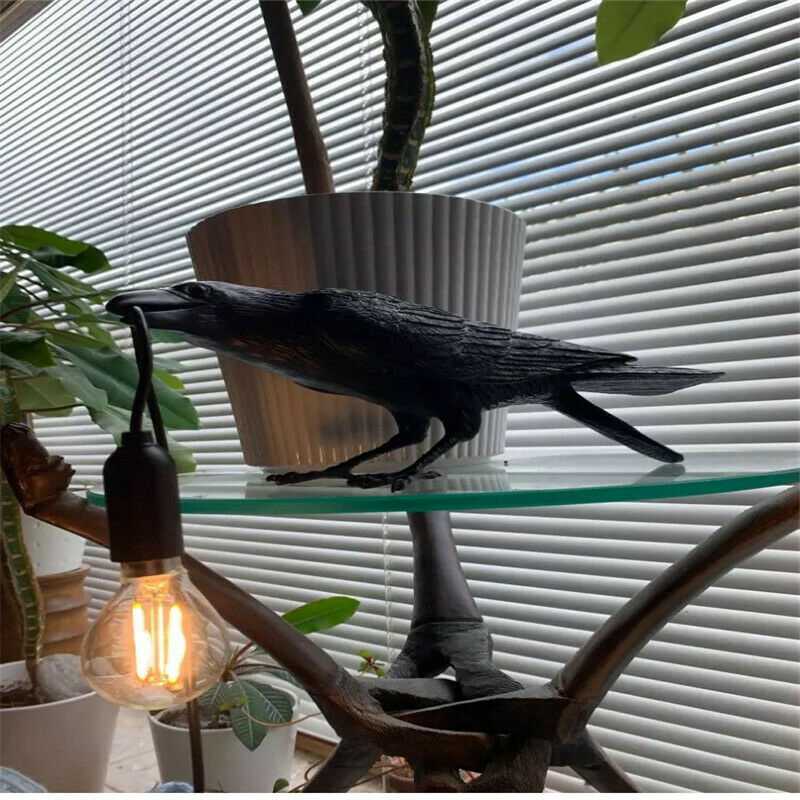 Seletti Bird Table Lamps Resin Crow Desk Lamp Bedroom Wall Sconce Light UK PLUG - 图片 11