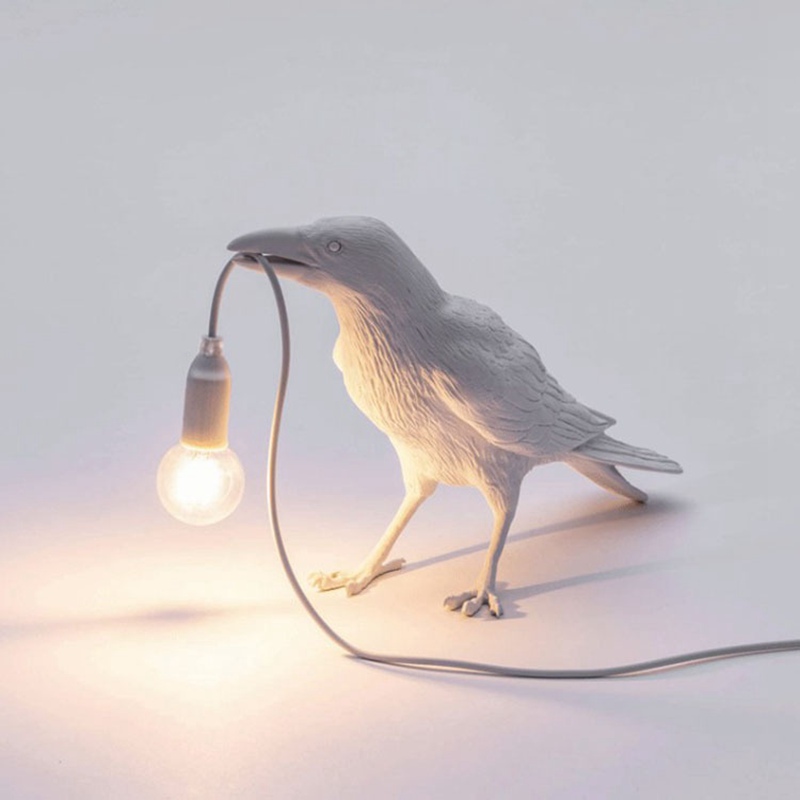 Seletti Bird Table Lamps Resin Crow Desk Lamp Bedroom Wall Sconce Light UK PLUG - 图片 12