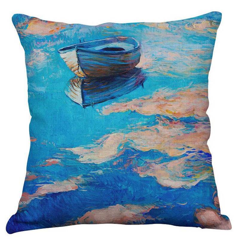 Simple Abstract cloud Cotton Pillow Case Throw Pillowcase Cotton Linen Printed Pillow Covers Office Home