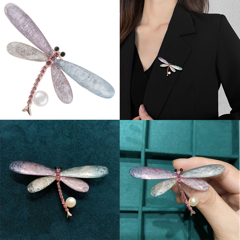 Fashionable new insect brooch retro freshwater pearl dragonfly coat jacket clip anti slip shawl accessories - Image 10