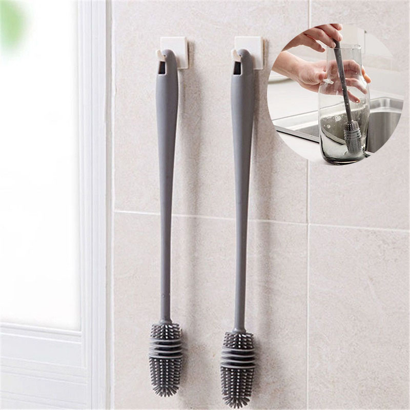 Silicone Bottle Brush Cup Scrubber Glass Cleaner Kitchen Cleaning Tool - 图片 20