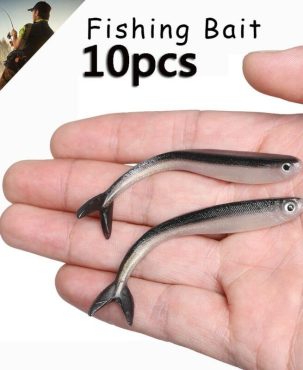 10Pcs Soft Lures Silicone Bait Sea Fish Swimbait For Fishing Artificial Tackle