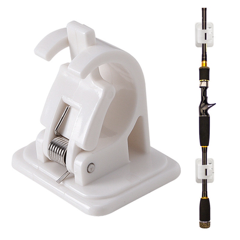 2pcs Wall Mounted Fishing Rod Racks Storage Clips Clamps Holder Rack Organiz