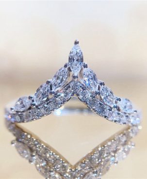 Rings Charm Cubic Zirconia Wedding Jewelry Size 6-10
