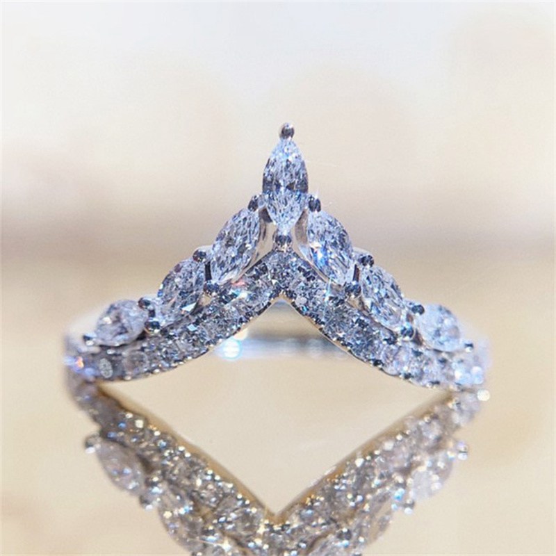 Rings Charm Cubic Zirconia Wedding Jewelry Size 6-10