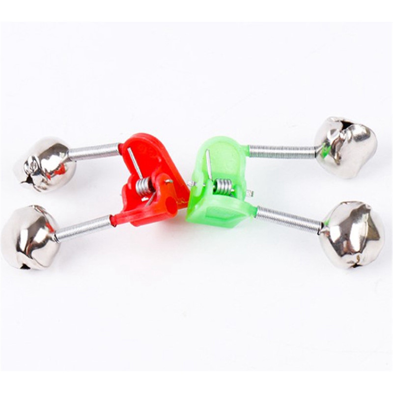 20 PCS Tackle Rod Clamp Sea Fishing Tip Bite Lure Alarm Twin Bell Ring Clip