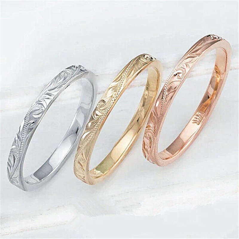925 Silver,Gold,Rose Gold Rings for Women Simple Wedding Party Jewelry Size 6-10
