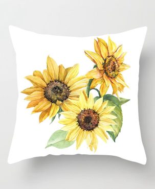 Spring and Summer New Sunflower SUNFLOWER Pillow Cover Home Sofa Cushion without Core Flower Cushion Cover