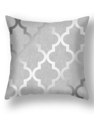 Amazon New Silver Gray Geometric Peach Skin Fabric Pillow Cover Car Office Sofa Bed Pillow Cushion Cover Wholesale