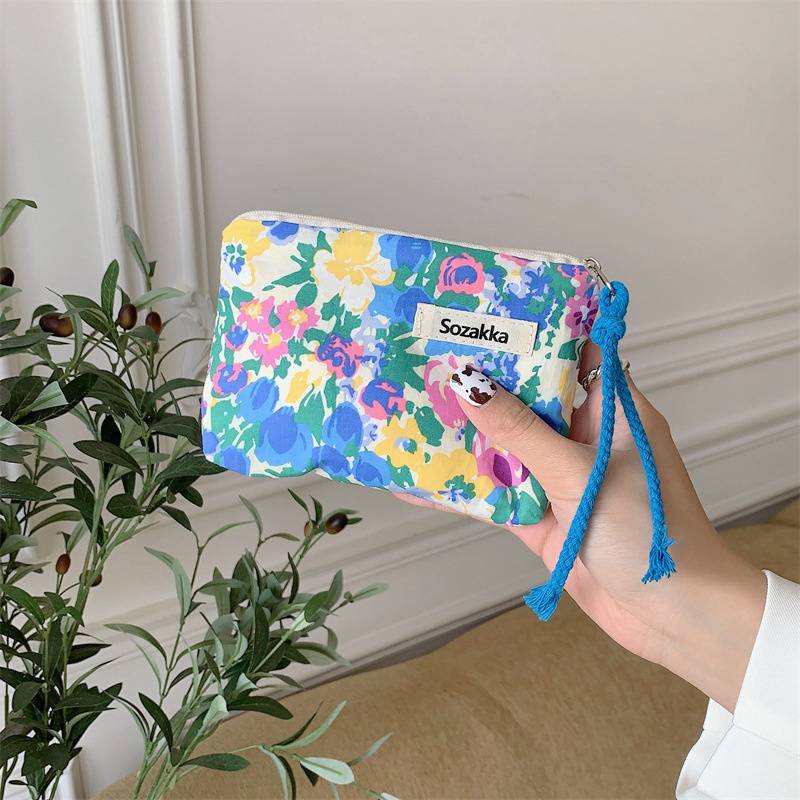 Kawaii Floral Travel Portable Coin Purse Cosmetic Lipstick Storage Bag Women Makeup Handbags Wallet Organizer Small Pouch Bags - 图片 11