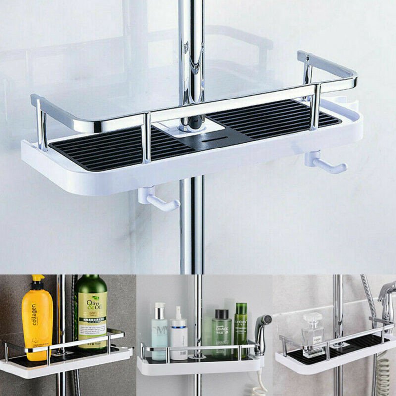Bathroom Shelf Shower Pole Caddy Rack Storage Organiser Tray Holder Accessories.
