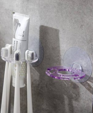 1PC Toothbrush Organizer Razor Shaver Storage Rack Self-adhesive Toothpaste Storage Holder Kitchen Bathroom Accessories