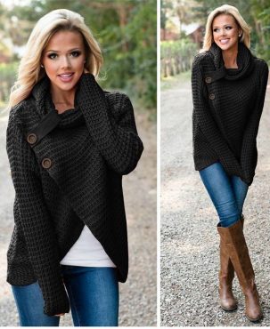 2024 Autumn Winter Sweater Ol Commuter Amazon Amazon Turtleneck Cardigan Solid Color Sweaters Women's Clothing One Piece Dropshipping