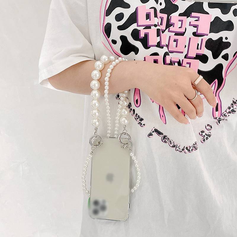 Pearl Bracelets chain Crossbody Lanyard Necklace soft case for iphone 12 Pro Max MiNi 11 Pro XR X XS 7 8 - 图片 3