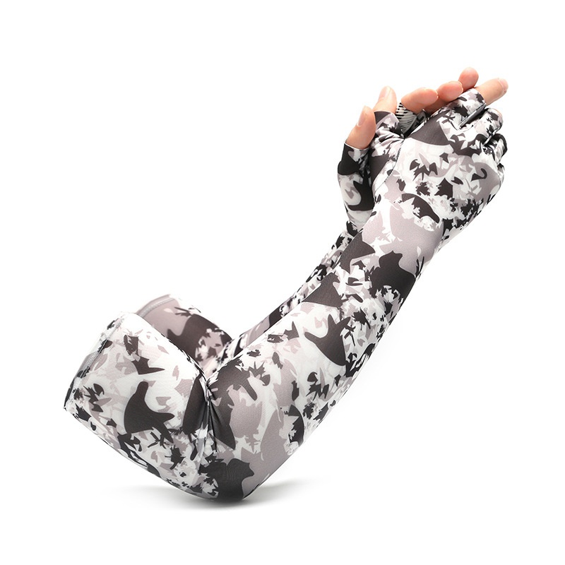 2pcs Sport Arm Sleeves Cycling Running Fishing Climbing Arm Cover Sun UV Protection Ice Cool Sleeves With 5-finger Cuff - 图片 3