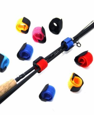 10pcs Fishing Rod Wrap Tie Holder Strap Bands Fastener Ties Fishing Kit Set