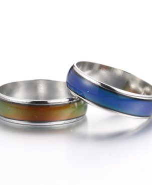 Mood Temperature Change Ring Fashion Creative Color Changing Ring Rings European and American Alloy Color Changing Ornament Wholesale