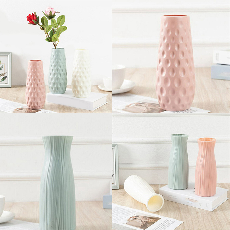 Plastic Vase Geometric Ceramic Flower Pot Basket Home Room Decor Modern - 图片 19
