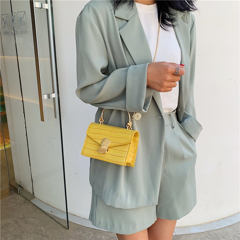 Stone pattern PU Leather Crossbody Bags For Women 2024 Mini Shoulder Messenger Bag With Metal Handle Lady Travel Totes - 图片 3