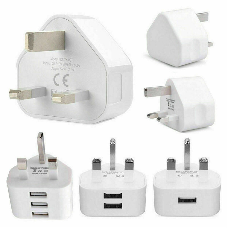 USB Mains Charger Adapter UK 3Pin Wall Plug for Samsung/iPhone/HTC/Tablets/etc - Image 3