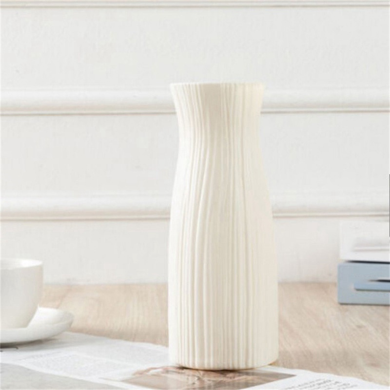 Plastic Vase Geometric Ceramic Flower Pot Basket Home Room Decor Modern - 图片 3