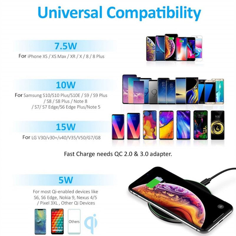 10W qi Wireless Charger for iPhone 11 12 X XR XS Max 8 fast wirless Charging for Samsung Xiaomi Huawei phone Qi charger wireless - Image 4