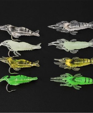 Luminous Shrimp Silicone Artificial Bait Simulation Soft Prawn With Hooks Carp Wobbler For Fishing Tackle/Lure/Accessories Sea