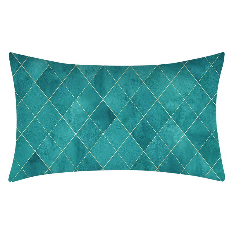 Cross-Border Popular Selling Pillow Cover Teal Blue Duck Blue Green Home Decoration Cushion Lumbar Cushion Cover - Image 5
