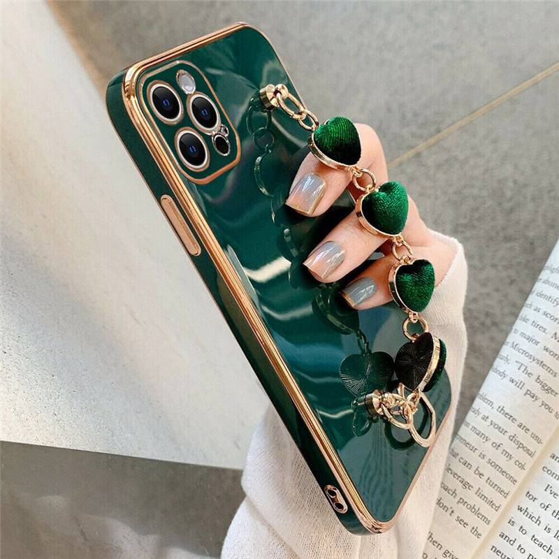 Cute 3D Heart Bracelet Chain Shockproof Case Cover For iPhone 11 12 13 Pro Max - Image 4