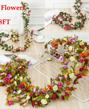 45 Flowers 8Ft Artificial Flower Floral Fake Hanging Garland Party Wedding Decor