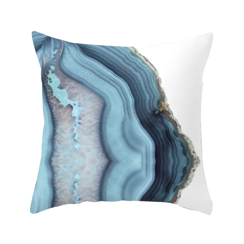 New Living Room Study Abstract Blue Printed Pillow Peach Skin Fabric Simple Fashion Cushion Car Cushion - Image 5