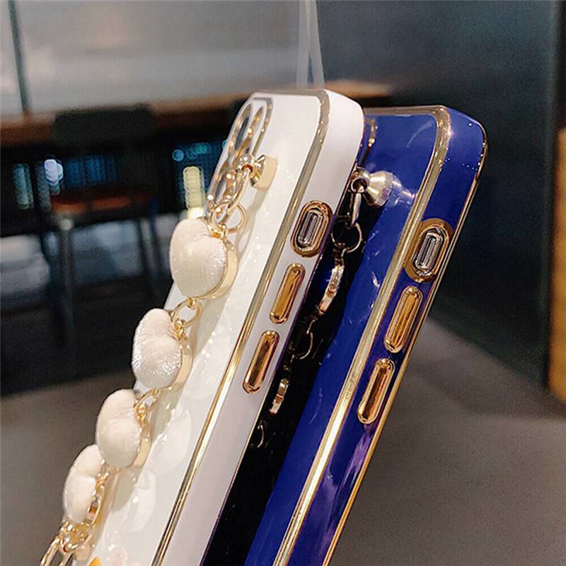 Cute 3D Heart Bracelet Chain Shockproof Case Cover For iPhone 11 12 13 Pro Max - Image 5