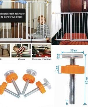 Baby Safety Stair Gate Screws/Bolts Kit With Locking Nut Spare Part Accessories-