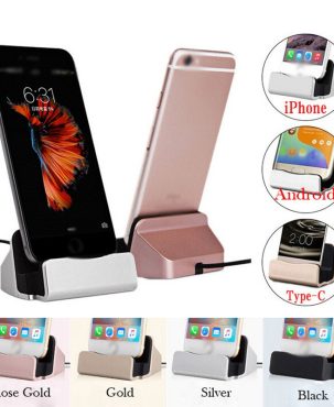 For iPhone X 8 7 6 USB Cable Sync Cradle Charger Base For Xiaomi Android Type C Samsung Stand Holder Charging Base Dock Station