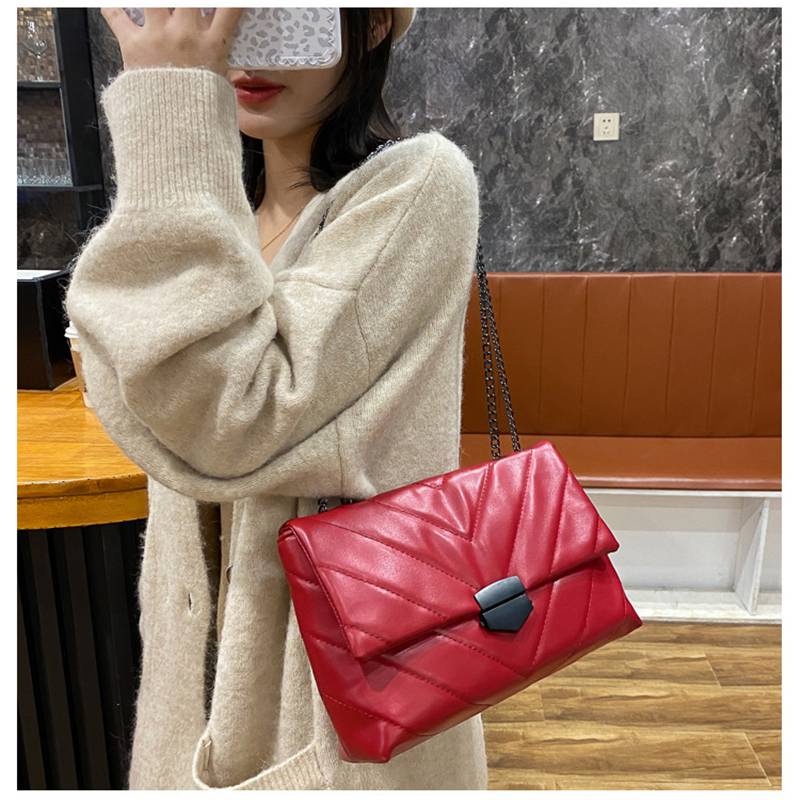 New Casual Chain Crossbody Bags For Women Fashion Simple Shoulder Bag Ladies Designer Handbags PU Leather Messenger Bags - 图片 6