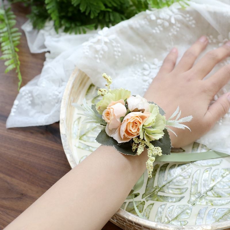Wholesale Wedding New Bridesmaid Wrist Flower Artificial Flower Groom Groomsman Corsage Shoes and Hats Clothing Floral Decorations Gift Packaging - Image 5